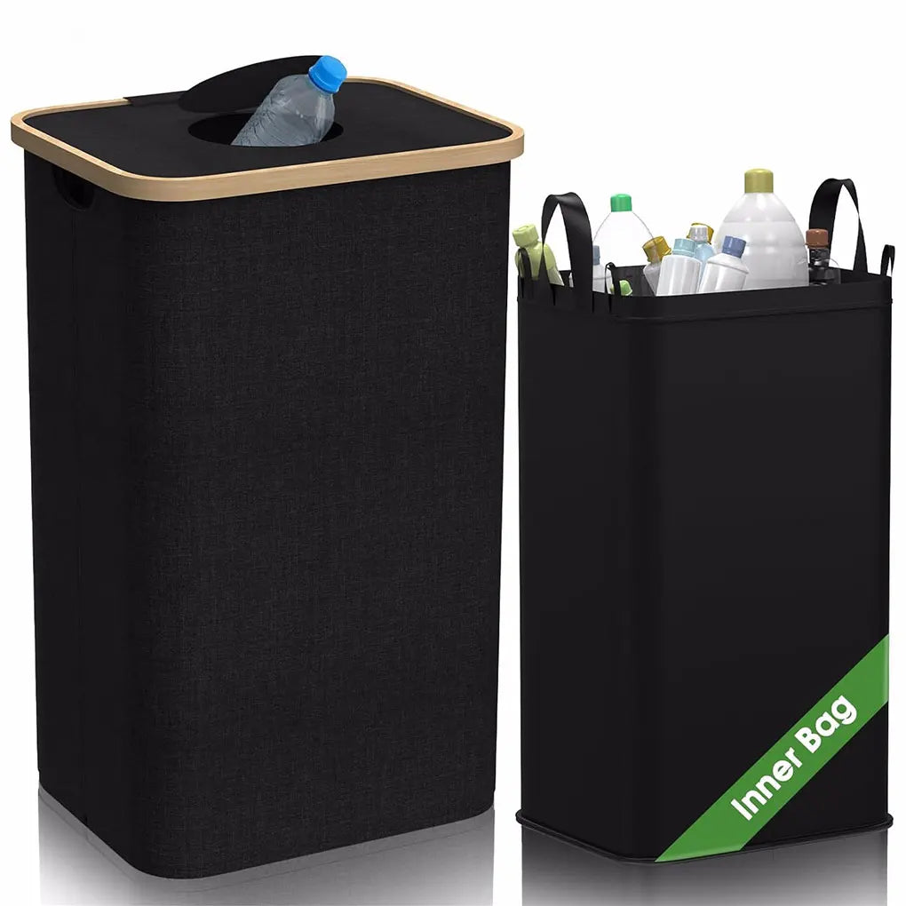 Pfandflaschen-Kollektor & Wäschekorb – 100L | Premium Recyclingbox mit herausnehmbaren Innentaschen